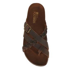 White Mountain Footbeds Tan Braided Sandals
